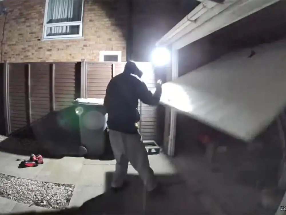Watch: Brazen York burglar breaks into garage and steals bike
