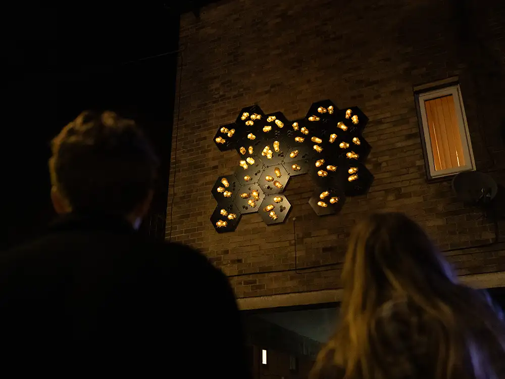 Illuminated bees have swarmed into York for new street art project