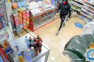 Watch: Raider caught on camera threatening York shop staff in attempted robbery