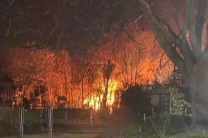 Pictures: Firefighters tackle blaze at play area