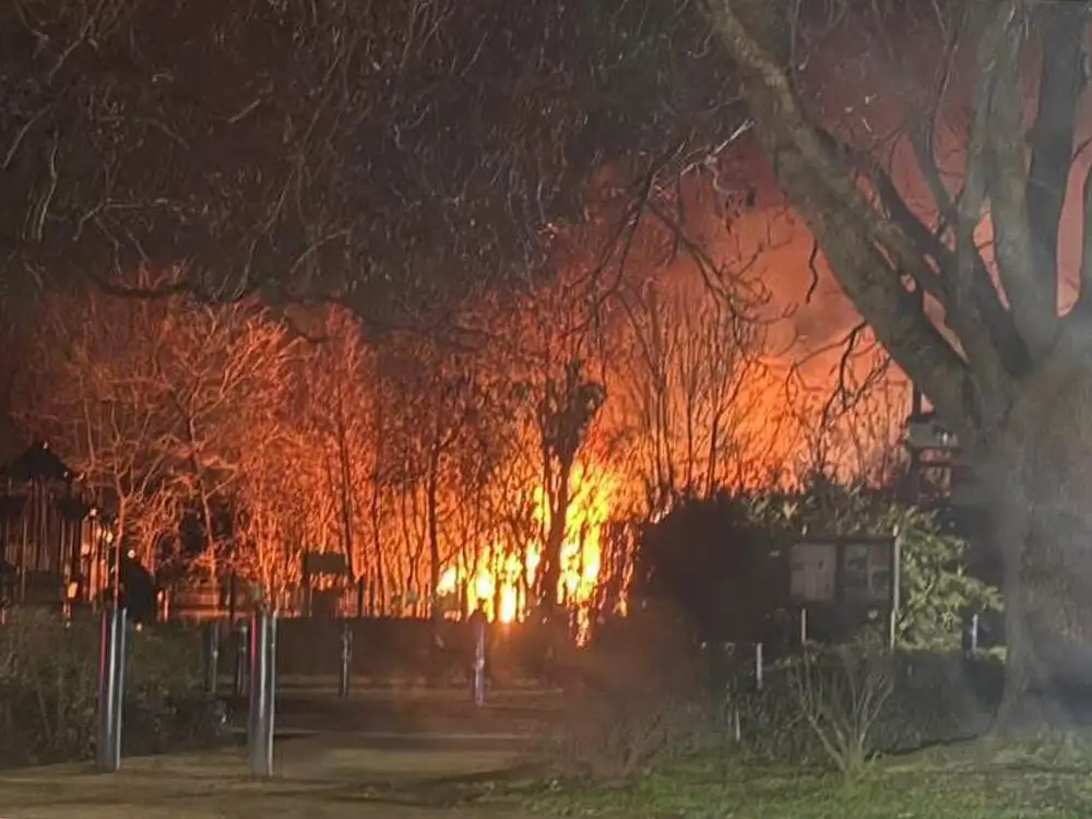 Pictures: Firefighters tackle blaze at play area