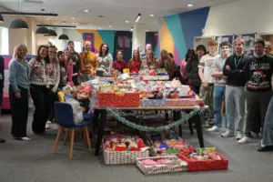 York students and staff donate more than 40 festive hampers to charity