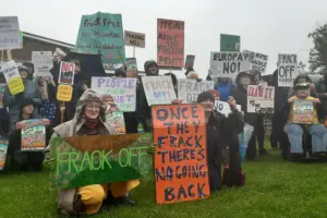 Protest against fracking near seaside resort