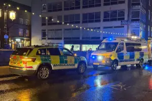 Police, fire and ambulance crews at incident on York bridge