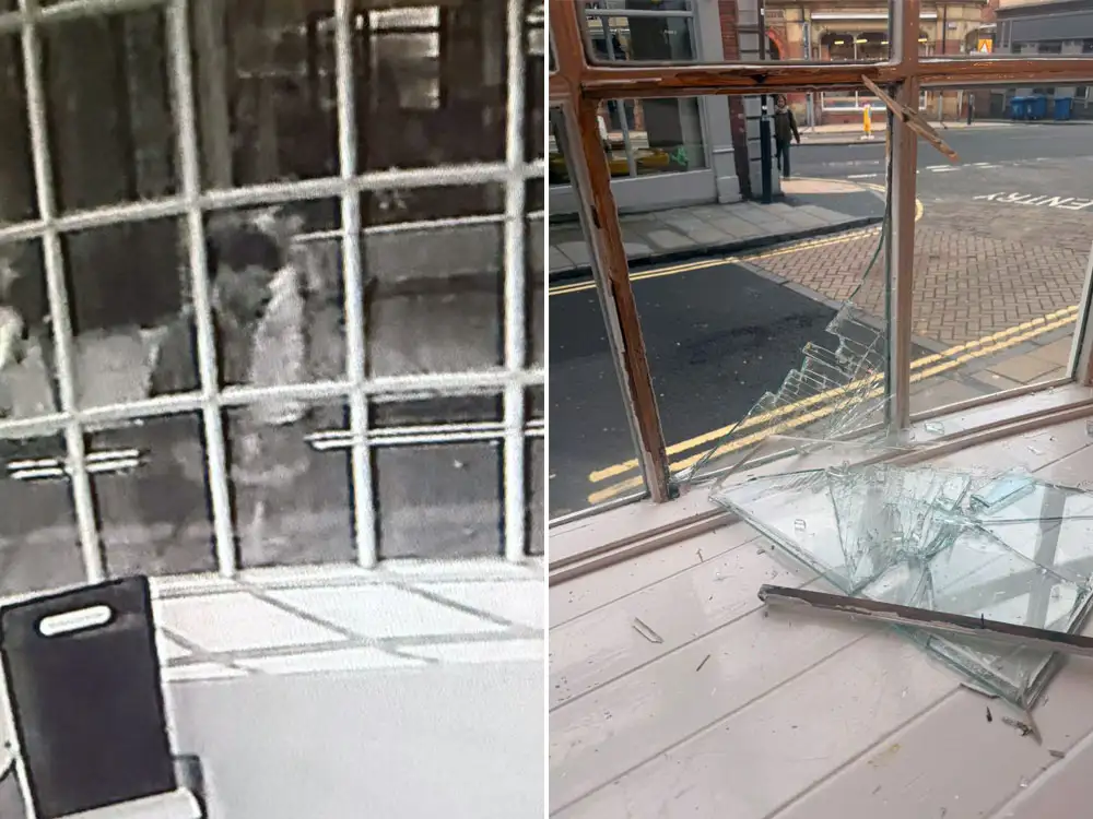 Watch: Vandal smashes York restaurant window in ‘mindless act’