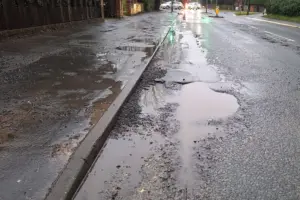 Potholes so deep they exposed cables repaired on York road