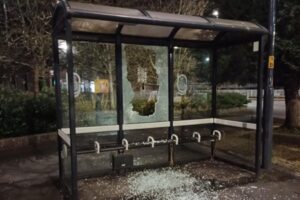 Bus shelter smashed in Northallerton