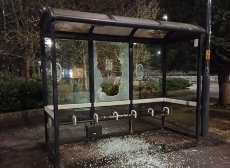 Bus shelter smashed in Northallerton