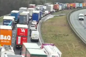 Emergency services at the scene of A1M crash