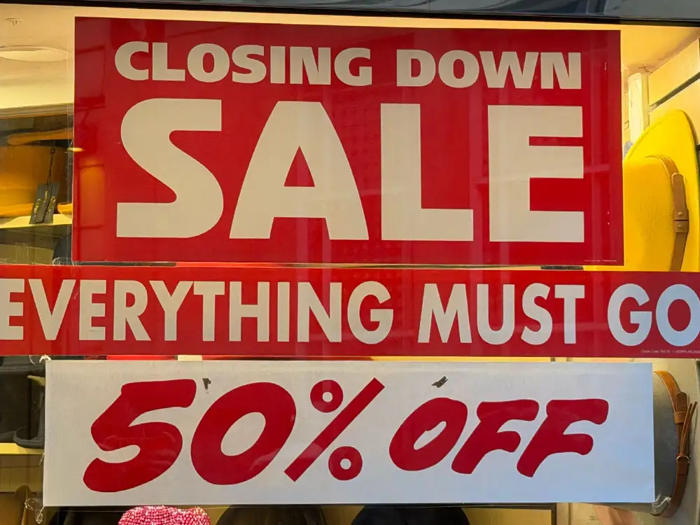 York shop launches closing down sale