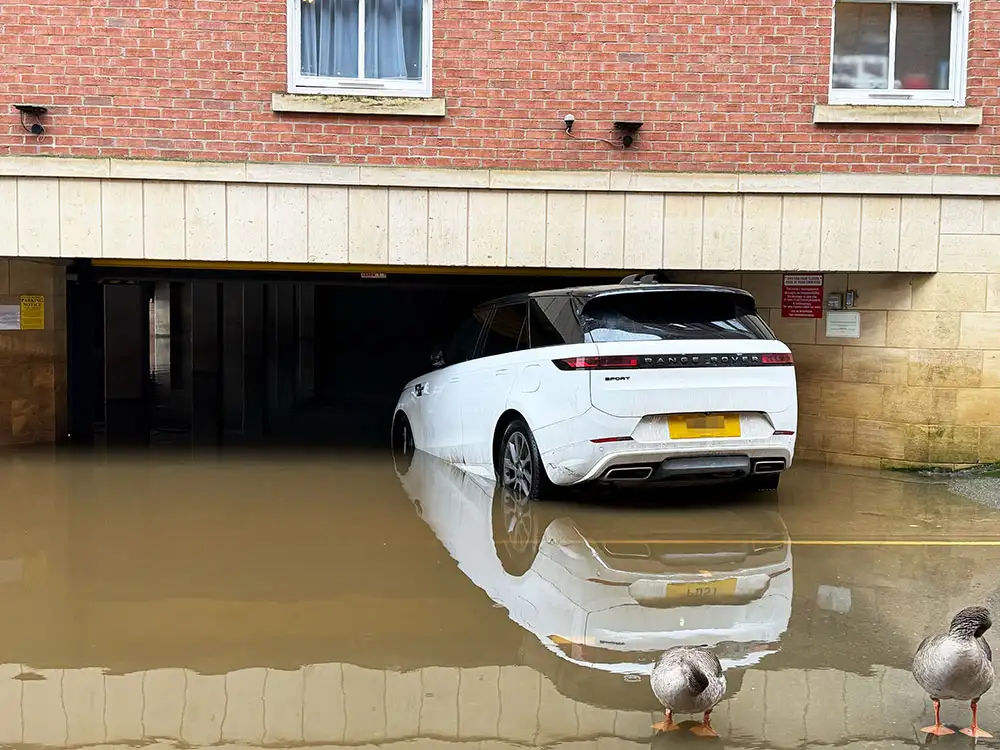 Car removed from floodwater in York as warning remains in place
