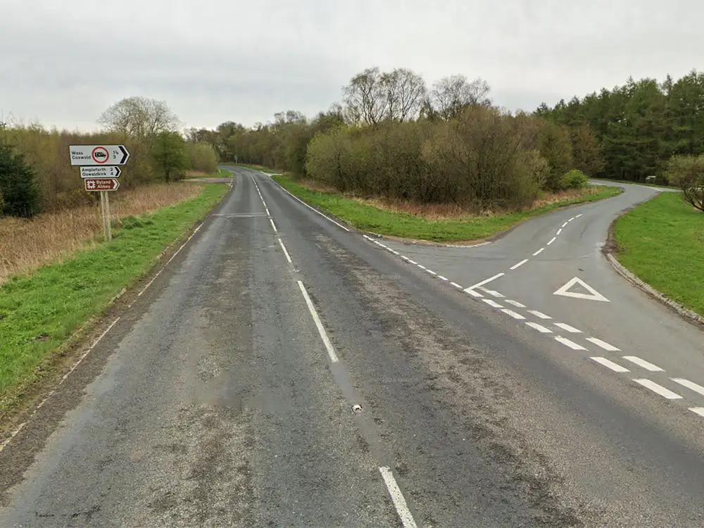Man exposes himself to passing drivers on main North Yorkshire road