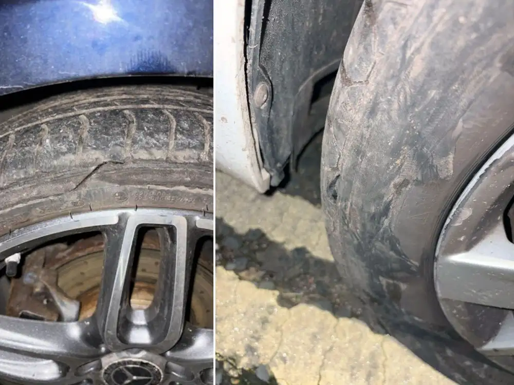 Car tyres slashed on York street