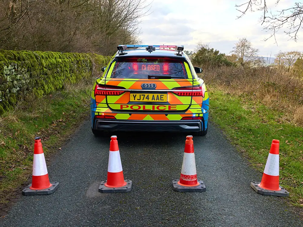 ‘Take extreme care’: Van blown over as police say they are dealing with multiple problems