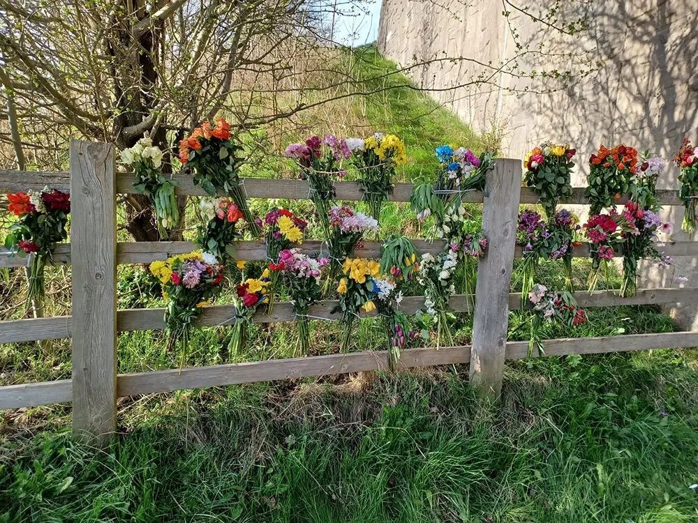 Police move floral tributes to young York road victim