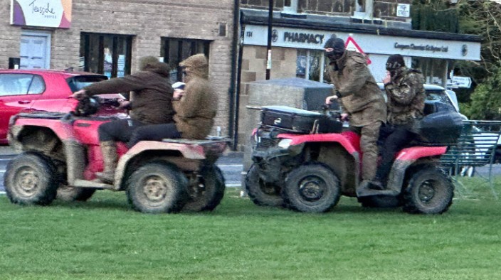 Quad bike riders damage village green