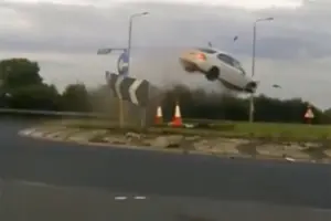 Watch: Extraordinary moment 140mph BMW goes flying after York chase