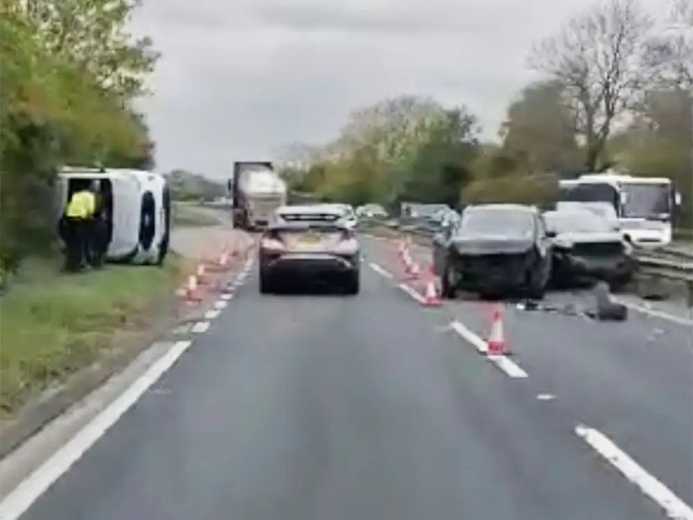 Updated: Traffic moving after multi-vehicle crash on the A64 near York