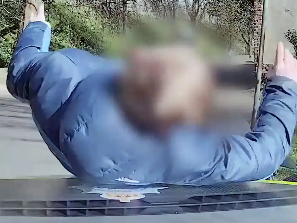 Watch: Police take out e-bike rider in York – over the bonnet of their car