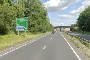 Crash on the A64 in York – Car ends up on its side