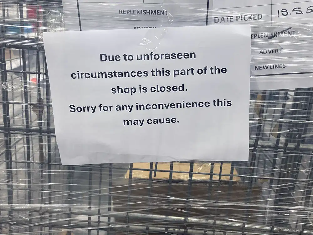 Part of York shop closed off due to ceiling leak