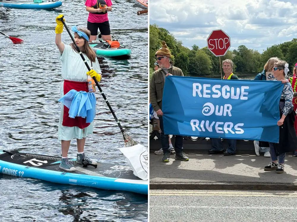 Watch: Protesters take to the water after York river users hospitalised by pollution