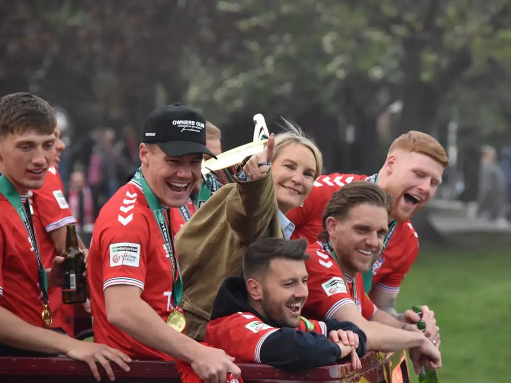 Video and pix: Thousands of ecstatic fans greet York City on champions parade