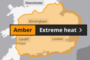 Amber heat alert extended to areas just south of Yorkshire