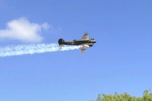 Old wartime plane makes flypast in North Yorkshire