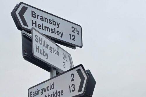 New road sign spotted with a missing letter in the name of village near York