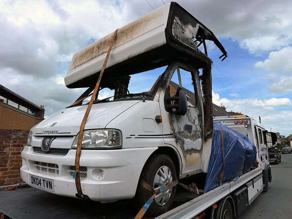 York camper van blaze: Man arrested on suspicion of arson