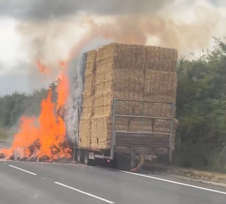 A19 Easingwold Bypass closed after a trailer caught fire
