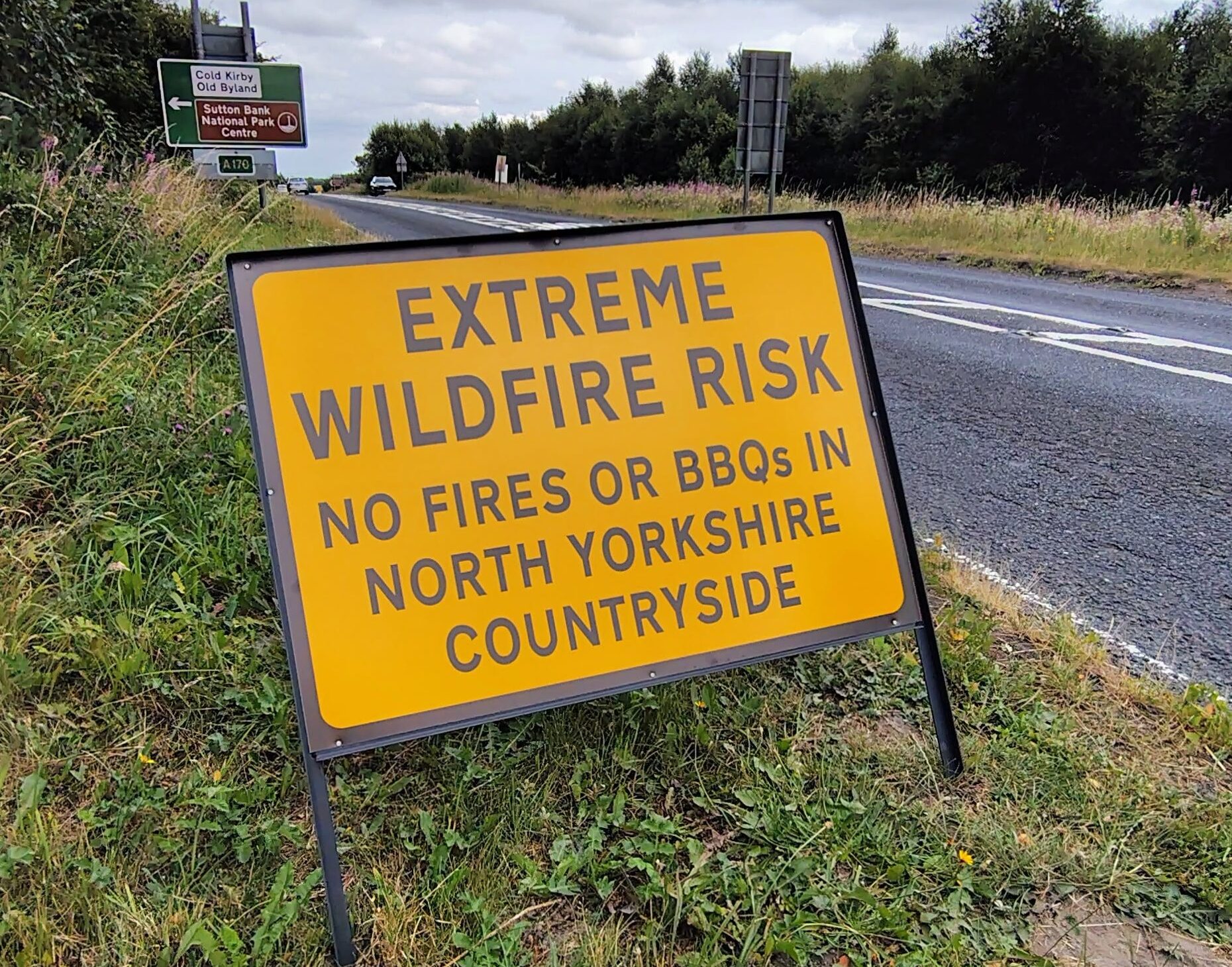 New road signs appear warning about the threat of wildfires