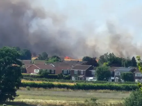 Updated: Firefighters put out large blaze near York homes