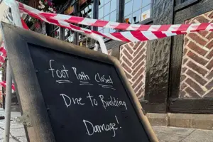 Safety experts called in after piece of timber falls from ancient York pub