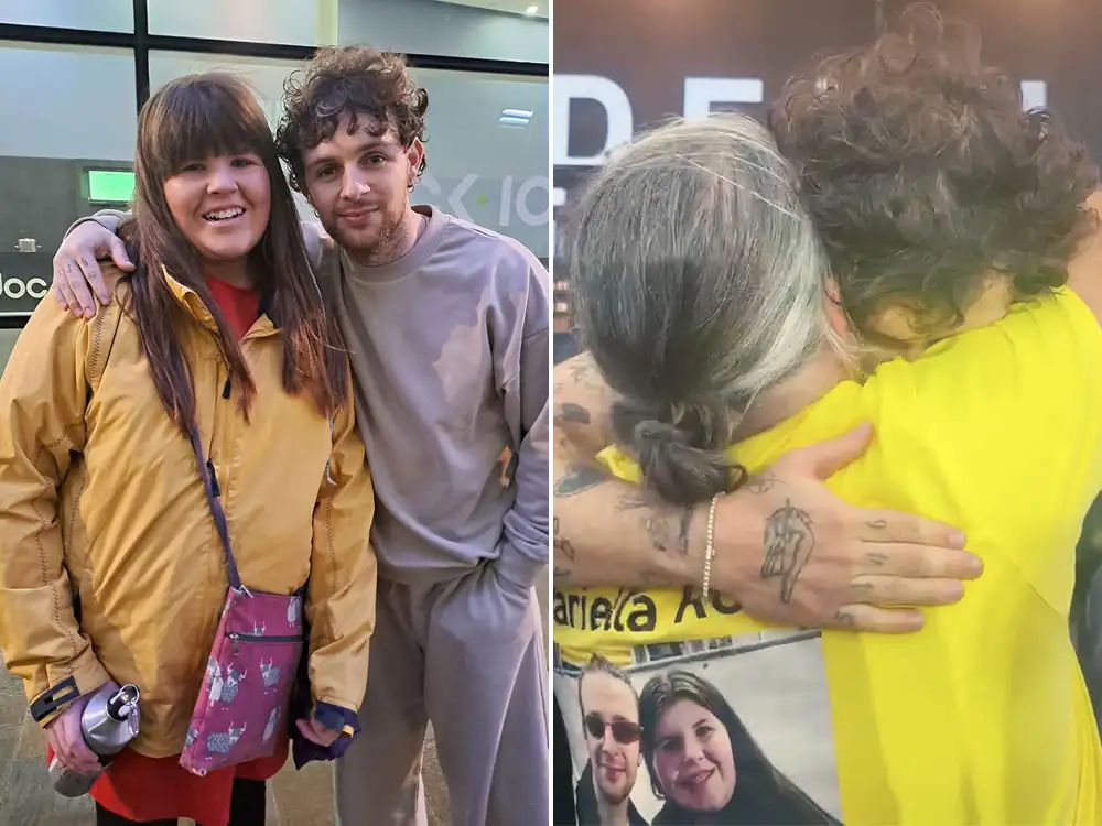 Watch: Pop star dedicates York concert to much-loved teenager – and hugs dad