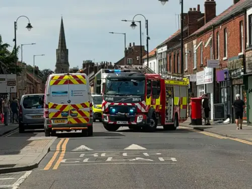 Updated: One person taken to hospital after two-car crash closes main street in Selby