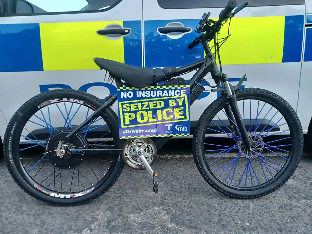 Police seize illegal e-bike with defective brakes ridden on main York road