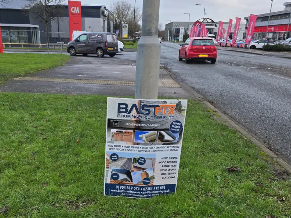 Roofer must pay £4,500 after refusing to take down signs stuck up around York