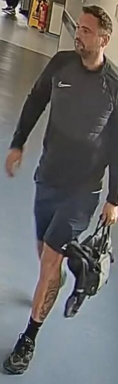 CCTV image issued after a bike theft at hospital