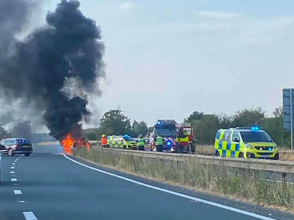 Car fire stops traffic on York outer ring road