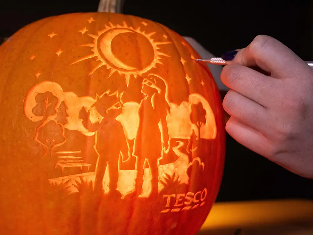 York store giving away pre-carved pumpkins to shoppers today