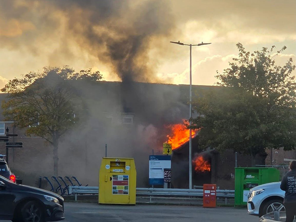Watch: Police called after building goes up in flames in Selby town centre