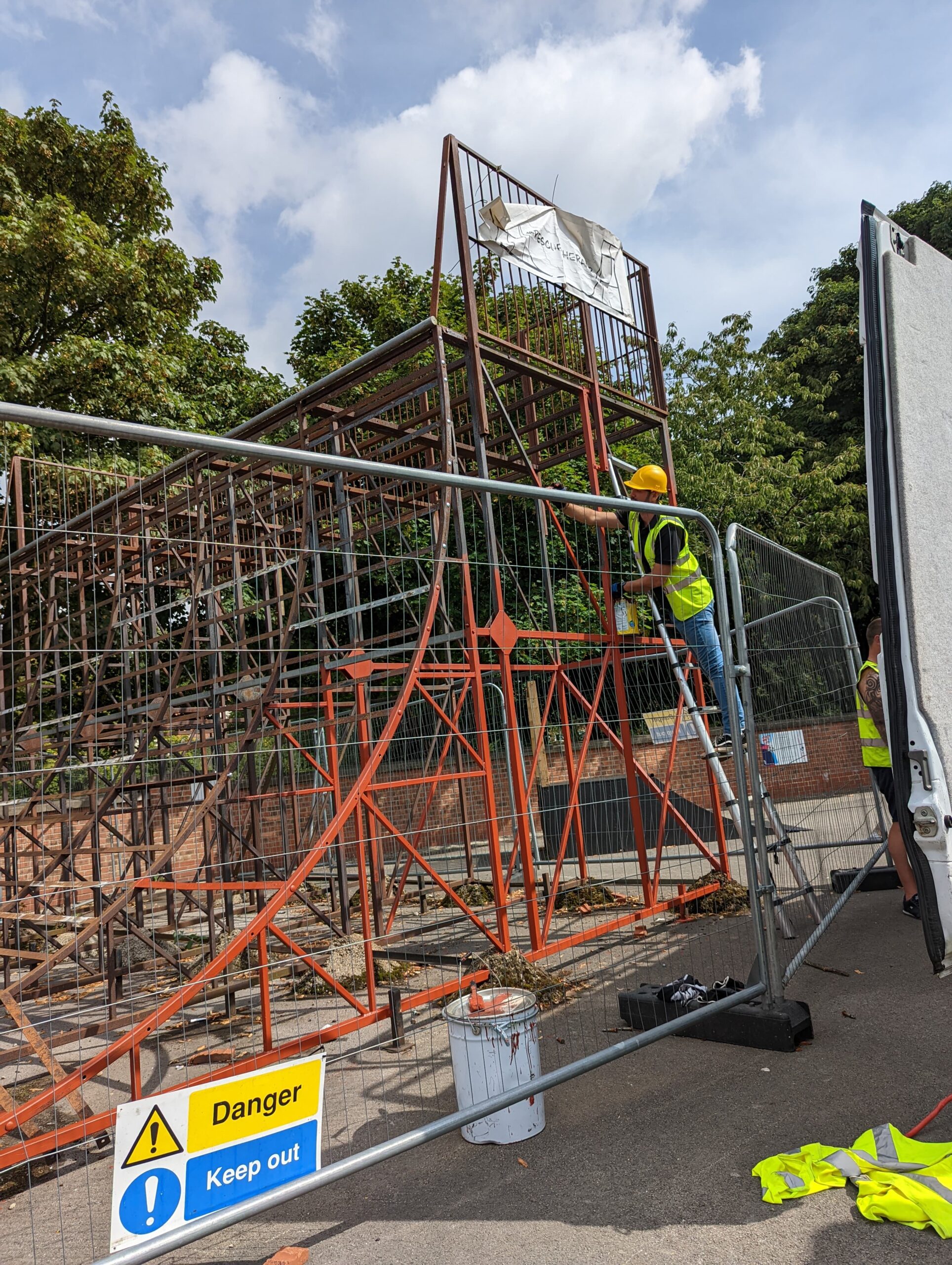 Work begins to repair the Halfpipe at Norton