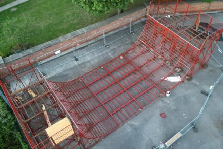 Drone Photos: Skatepark ramp restoration makes progress